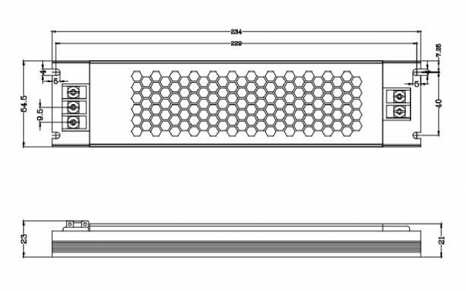 DC 12V 12.5Aのライト ボックスの電源12Vdcを150ワット、電源をつける黒い収容の細い12V LEDしゅーという音を出しなさい 0